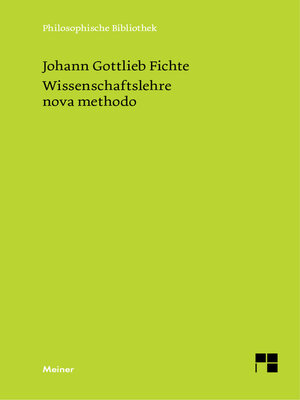 cover image of Wissenschaftslehre nova methodo